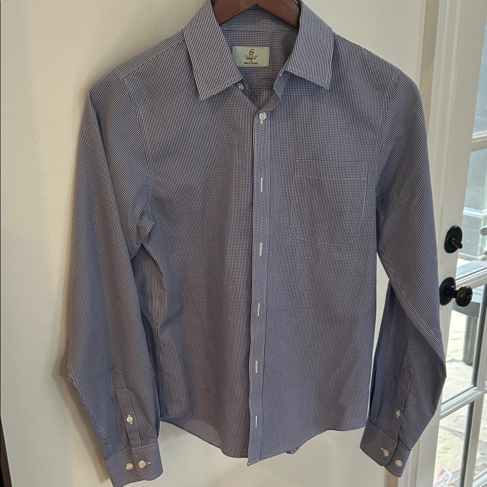 Class Club Navy Checkered Button Down Shirt